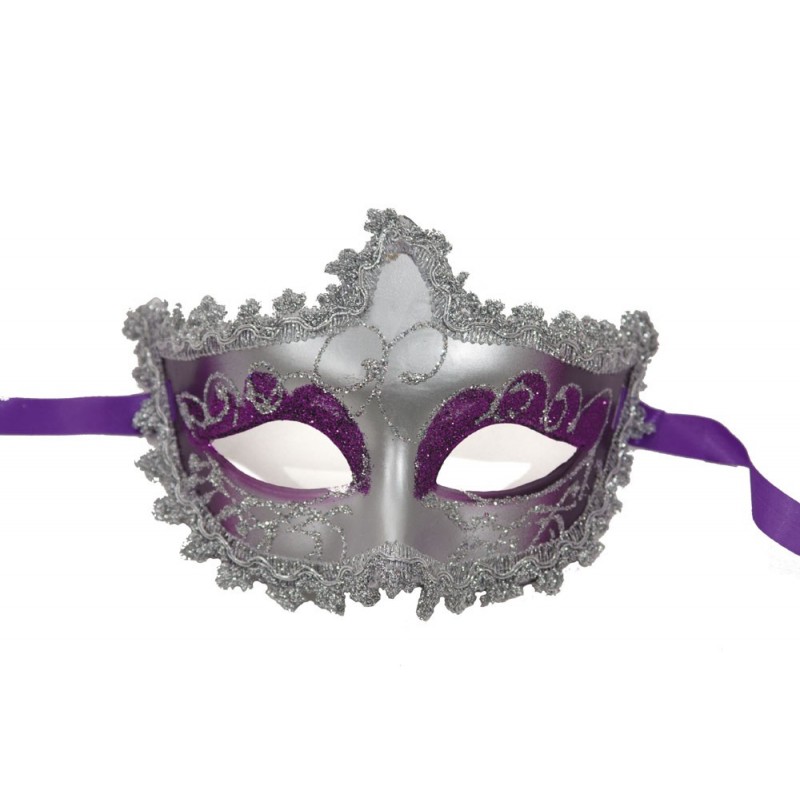 Masque vénitien violet & argent