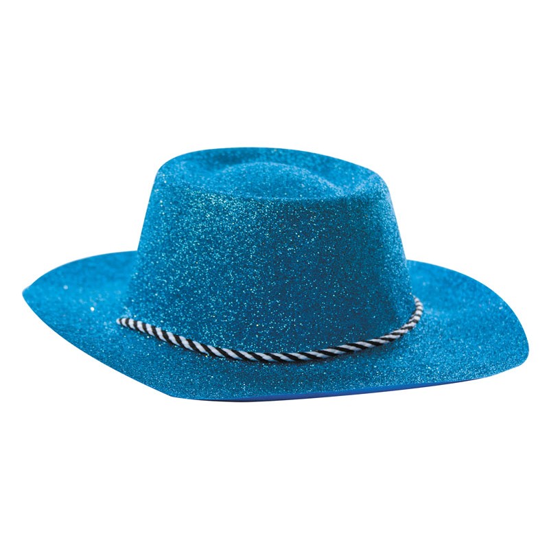 Chapeau cowboy paillette bleu clair