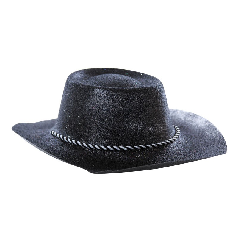 Chapeau cowboy paillette noir