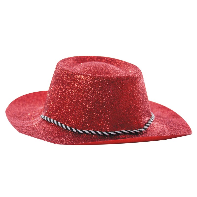 Chapeau cowboy paillette rouge